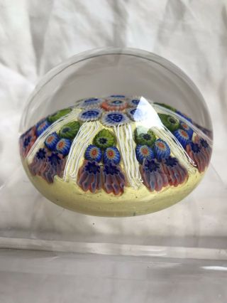 Vintage Large Strathearn Millefiori Twisted Cane 8 Spoke Paperweight Vgc