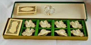 Set 8 Vintage Lenox Porcelain Tiara Place Card Holders W/ Box,  Cards