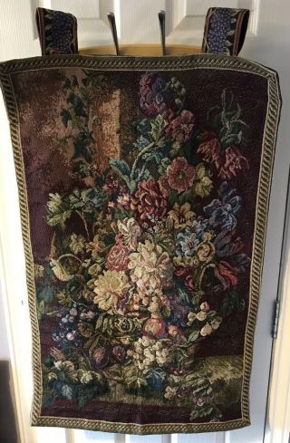 Vintage Lined Tapestry Wall Hanging With Tabs Great Decorators Piece
