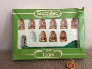 Vintage 1980s Subbuteo Team - Liverpool (away Strip In Numbered Shirts) Vgc