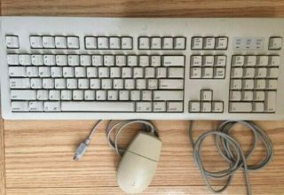 Vintage Apple Design Keyboard M2980 And Apple Desktop Bus Mouse Ii M2706