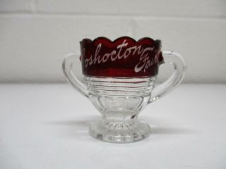 Vintage Ruby Red Flash Glass Trophy Cup - Coshocton Fair 1951