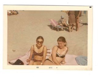 Vintage Photo Pretty Young Women Bikini Bathing Suit 1960 