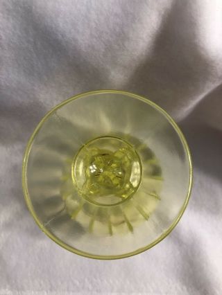 Vintage Northwood Yellow Opalescent Vaseline/Uranium Glass Rose Bowl Vase 5
