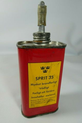 Old Vintage Swedish Army Lantern/ Stove Spirit Bottle.  Primus Optimus Radius