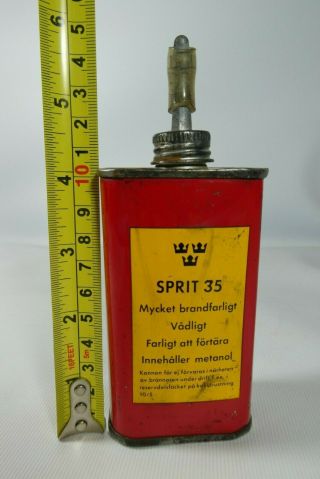 Old Vintage Swedish Army Lantern/ Stove Spirit Bottle.  Primus Optimus Radius 2