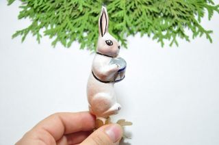 Rare Rabbit Bunny Vintage Russian USSR Glass Christmas Ornament Decor 4