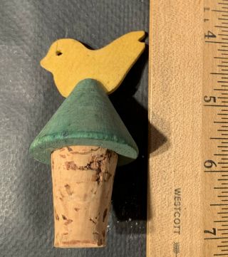 Vintage Wood Bird Bottle Cork Stopper