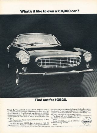 1966 Volvo 1800 S - Find - Classic Vintage Advertisement Ad D119