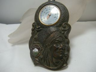 Vintage Souvenir Repousse Metal Enamel Thermostat Nebraska
