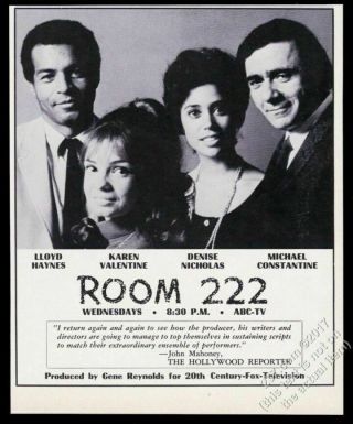 1970 Room 222 Tv Show Karen Valentine Lloyd Haynes Cast Photo Vintage Print Ad