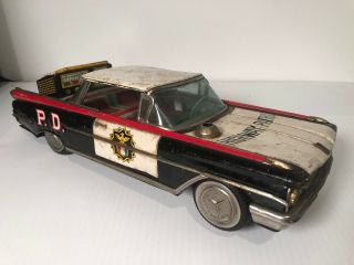 Vintage Police Car Tin Highway Patrol Battery Operated Toy.