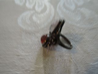 tiny vintage scarab ring,  ornate setting 4