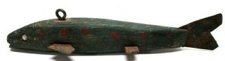 1930 Bead Eye Trout Minnow Green & Red Fish Spearing Decoy Ice Fishing Lure
