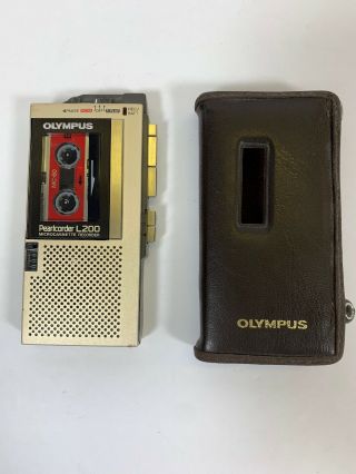 Vintage Olympus Pearlcorder L200 Microcassette Recorder Great