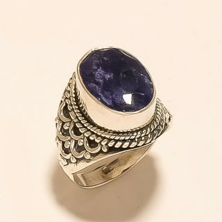 Natural African Sapphire Ring 925 Sterling Silver Christmas Vintage Jewelry Gift