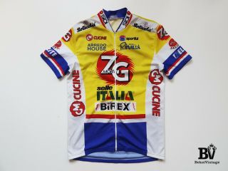 Vintage Sportful Zg Mobili Selle Italia Cycling Jersey Shirt Italy Bike Size Xl