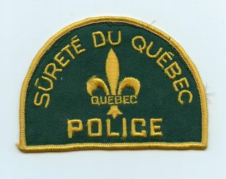Surete Du Quebec Police,  Quebec,  Canada Htf Vintage Uniform/shoulder Patch