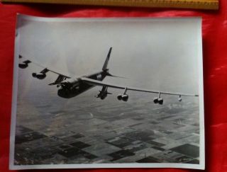 8x10 Black & White Vintage Photograph Military Plane Usaf With Missile 