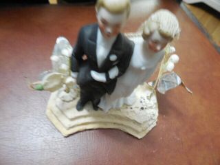 Vintage Bride and Groom Wedding Cake Topper 4