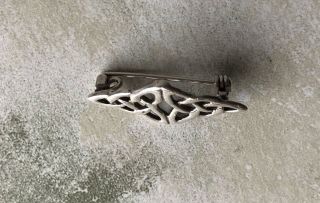 Fine Vintage Sterling Silver Celtic Knot Design Brooch 3g 4