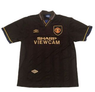Vintage 1993 - 1995 Manchester United Away Shirt Umbro Size Large