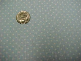 Vintage Cotton Fabric Dotted Swiss Baby Blue 4 Yards 1950s Era Material Doll
