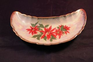 Vintage Holiday 6.  5 " Porcelain Candy Dish Tray