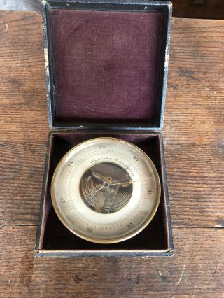 Vintage French Phbn Holosteric Barometer Brass