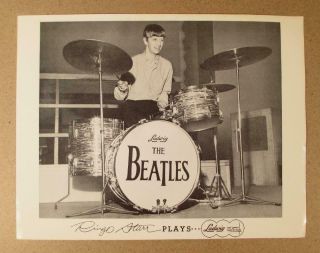 Ringo Starr Plays Ludwig Drums Vintage 1960s Promotional Photo Beatles