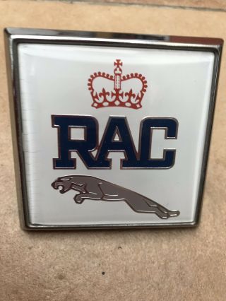 Vintage C1980 Jaguar Rac Chrome Car Grill Badge Royal Automobile Club