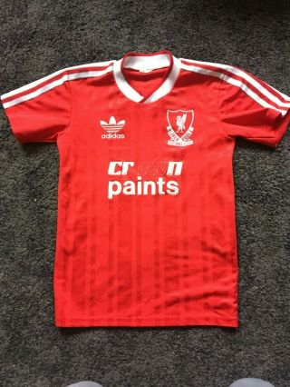 Liverpool 1987 - 1988 Vintage Football Shirt Crown Paints Adidas Large Boys