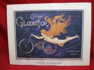 Rare Vintage Cycles Gladiator Central Coast Wines Poster - Personalized