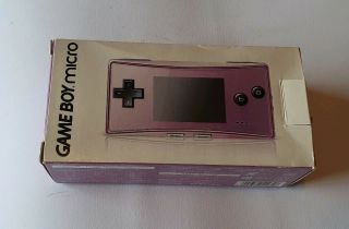 Vintage Nintendo Game Boy Micro purple EMPTY BOX/SHIPPER/MANUALS Japanese 2005 2