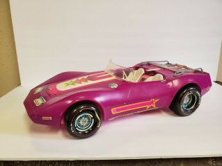 Vintage 1975 Mattel Barbie Doll Starvette Purple Corvette Car