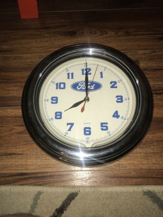 Vintage Style Ford Blue Neon Clock Great For Office,  Garage Or Man Cave