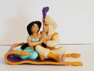 Vintage Htf Applause Disney Aladdin & Jasmine On Magic Carpet Big 6 " Pvc Figure