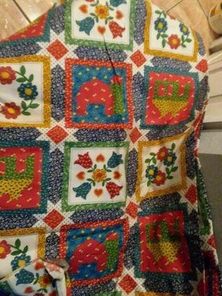 Cheater Quilt Fabric Vintage Floral Patchwork 2,  yds 2