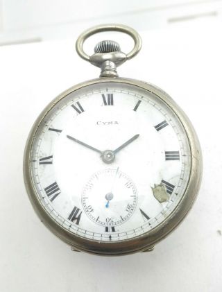 Vintage Swiss 7 Jewel Cyma Tavannes Pocket Watch Movement 1920 2