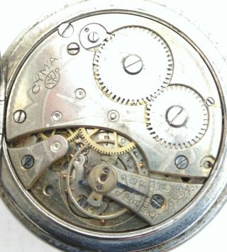 Vintage Swiss 7 Jewel Cyma Tavannes Pocket Watch Movement 1920 5
