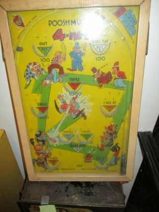 Vintage Poosh M Up Jr Pinball Game 4 In 1 Northwestern Products St.  Louis A12 Ps