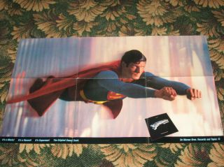 1978 Vintage Superman The Movie Soundtrack Promo Poster Christopher Reeve Rare