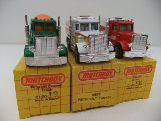 Matchbox 1981 Vintage Peterbilt Truck Set of 3 Models Box MB 19 56 4