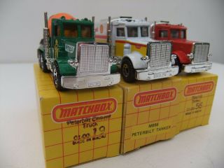 Matchbox 1981 Vintage Peterbilt Truck Set of 3 Models Box MB 19 56 5