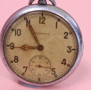 Vintage LEONIDAS Military Issued Mechanical Pocket Watch Spares/Repairs - W20 2