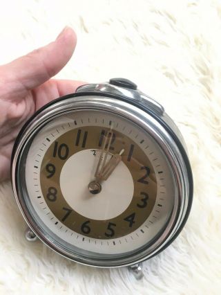 Pottery Barn Desk Clock - Vintage Inspired - Black/ivory/gold/mint Colors - Cute