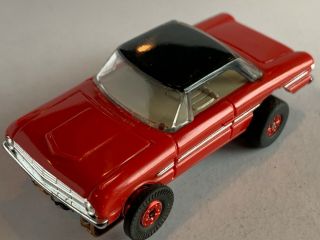 Vintage Aurora Thunderjet 500 1963 Ford Falcon Ho Slot Car Red/tan/black
