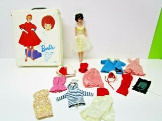 Vintage Bubblecut Barbie Doll With Case And Clothes