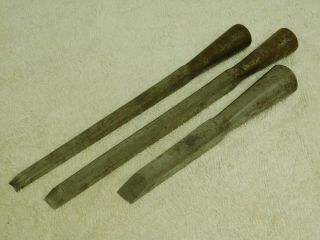 Vintage 3 Piece Early D.  R.  Barton 1832 Rochester Ny Firmer Chisel Set
