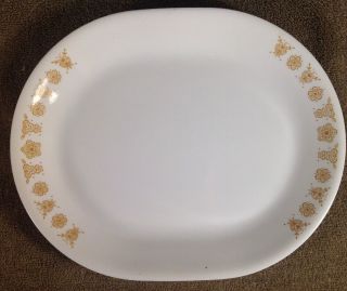 Vintage Corelle Ware " Butterfly Gold " 12 " X 10 " Oval Serving Platter,